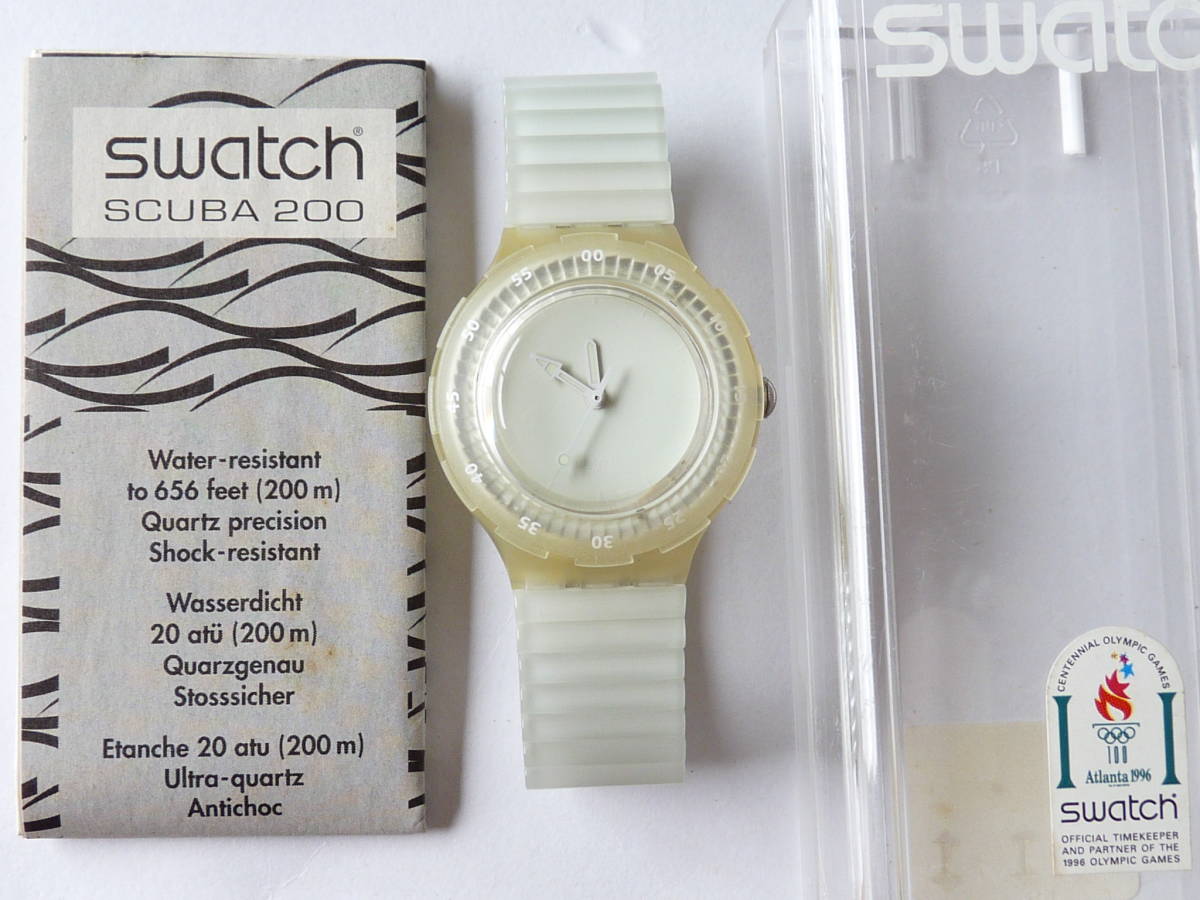  super rare article clock whole . shines unused battery replaced beautiful goods Swatch Swatch scuba 1997 year of model KING of TIDES product number SDK129.. belt small 