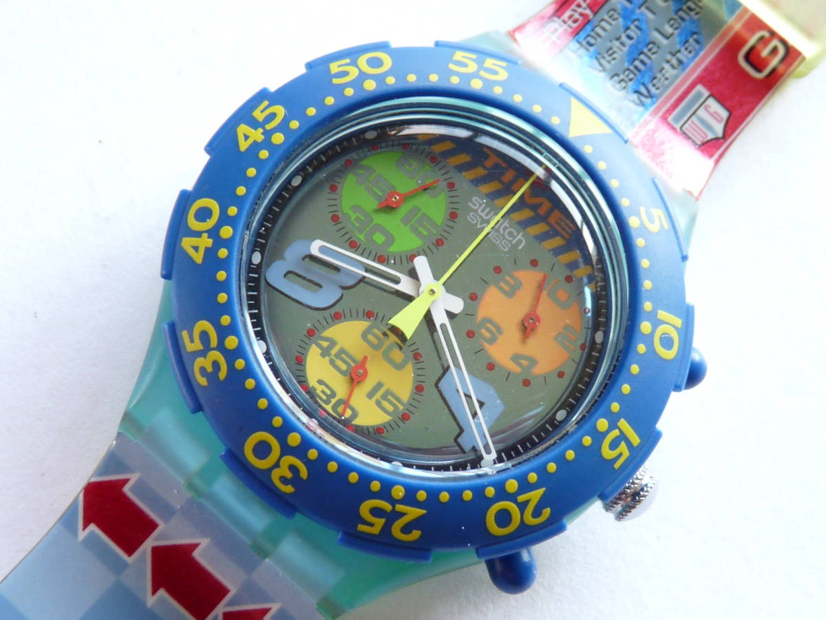  unused, but immovable for display / part removing Swatch Swatch Aquachrono 1995 year of model medium size Game Over product number SEL101