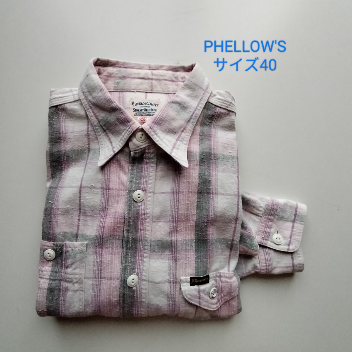PHELLOW'S★ヴィンテージレプリカワークシャツ★USED★サイズ40