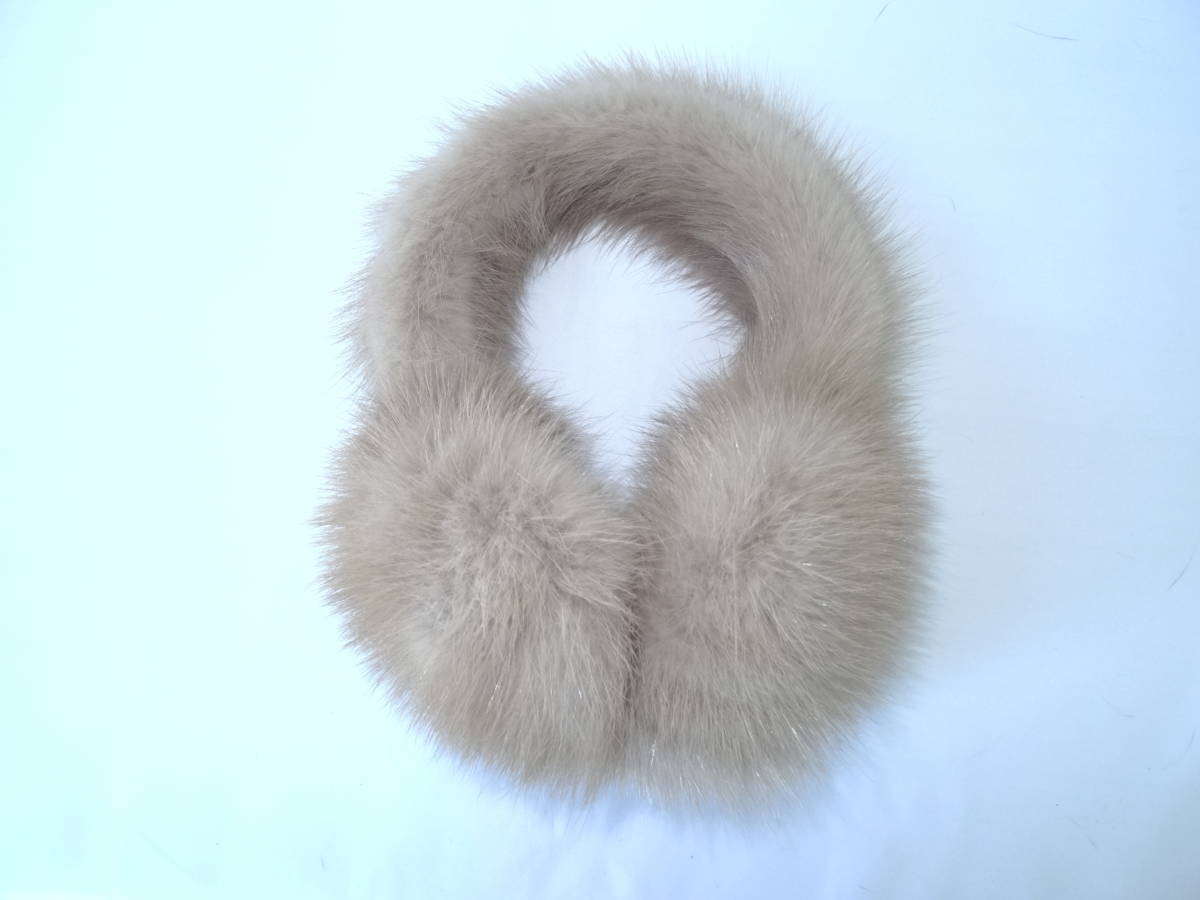 【Mink】リアルファー イヤーマフ パステルミンク ハンドメイド メイドインジャパン 日本製 毛皮のバッグ 毛皮 耳当て