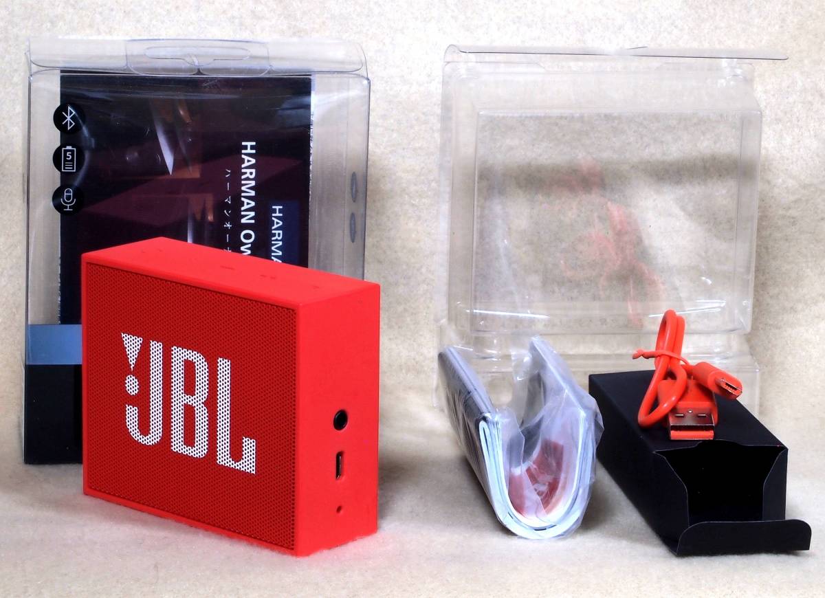 JBL GO　ポータブルBluetoothスピーカー（レッド）_3.5mmステレオミニジャック搭載!有線接続可