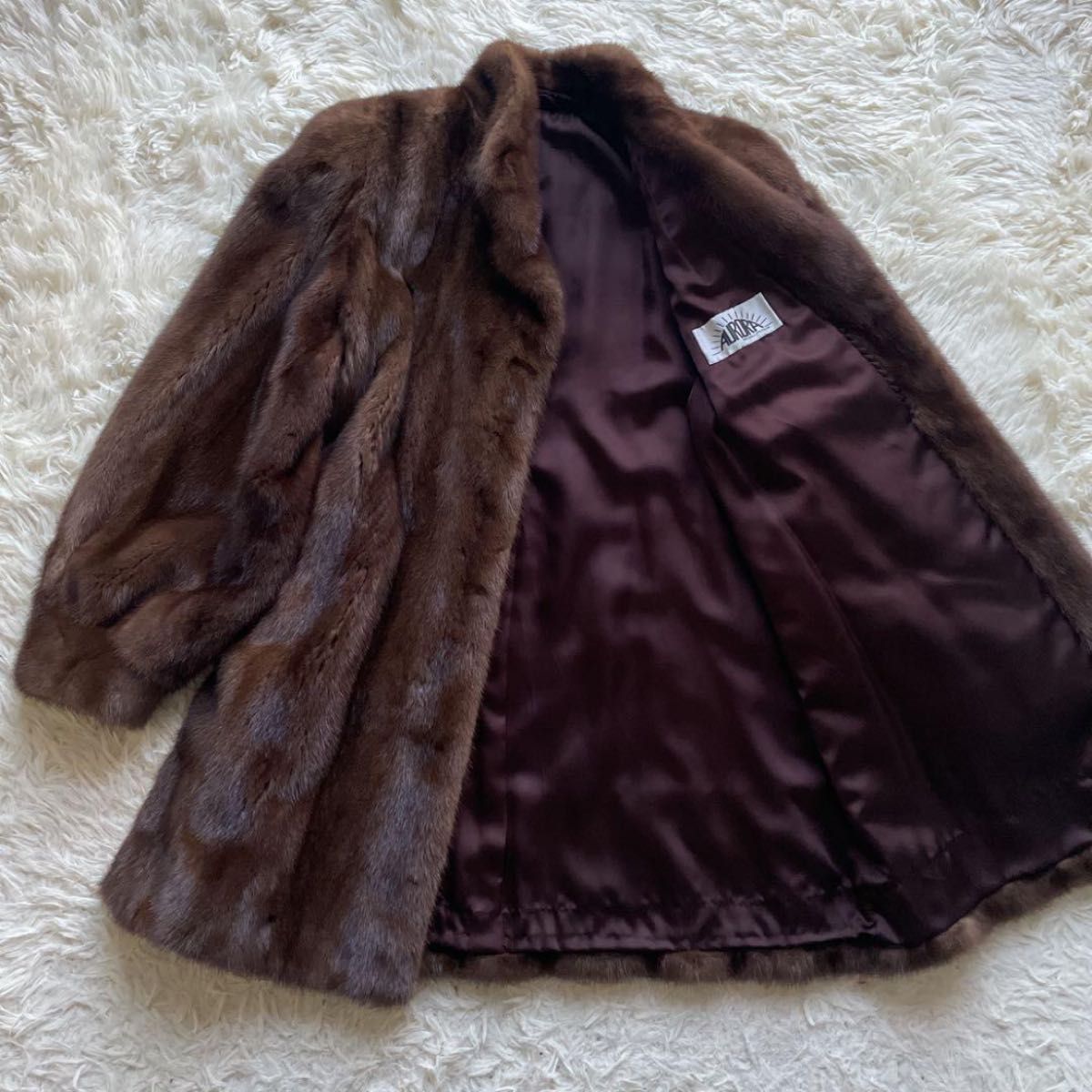 極美品✨AURORA オーロラ 最高級毛皮 ミンク コート 大きめ フリーサイズ-