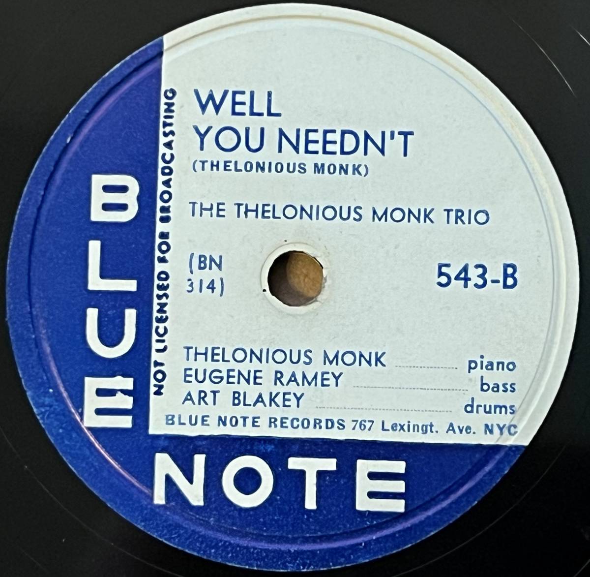 THELONIOUS MONK BLUE NOTE ‘Round About Midnight/ Well You Needn’t_画像3