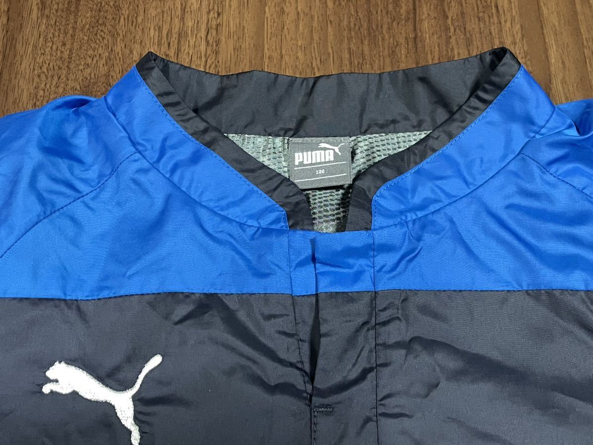 PUMA プーマ サッカー　ピステ　裏起毛　防寒　ウィンドブレーカー　120 中古_画像2