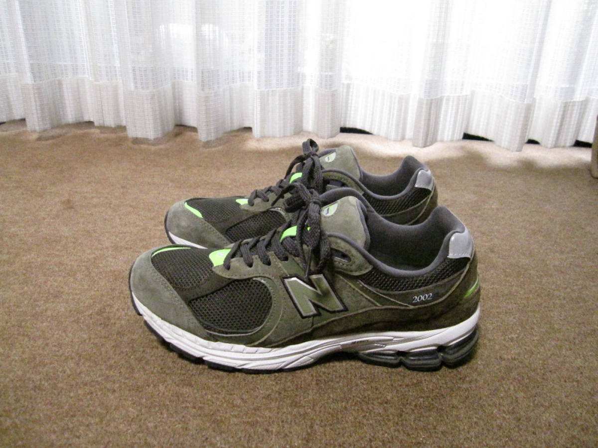 使用1回キレイ/箱付 New Balance ニューバランス NB ML2002RG スニーカー US10D/28cm CAMO GREEN_画像7