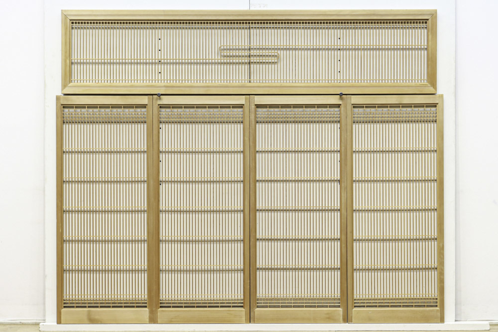 古福庵【EZ1442　5枚1組　流水装飾と繊細な格子で雅な趣きある欄間・書院セット】和 アンティーク_画像1