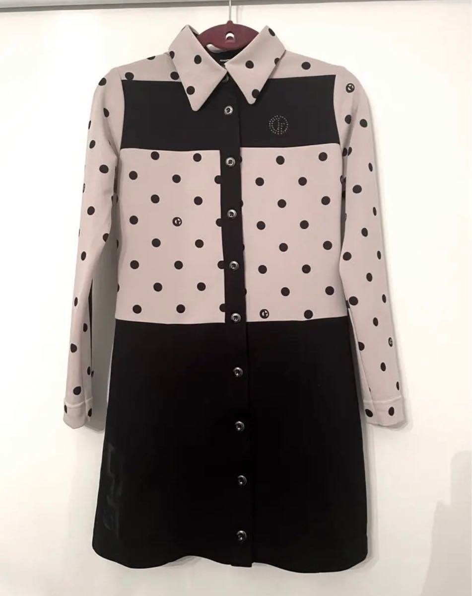 CPG ドット柄 ワンピース Mサイズ SINME ドット柄ワンピース黒M