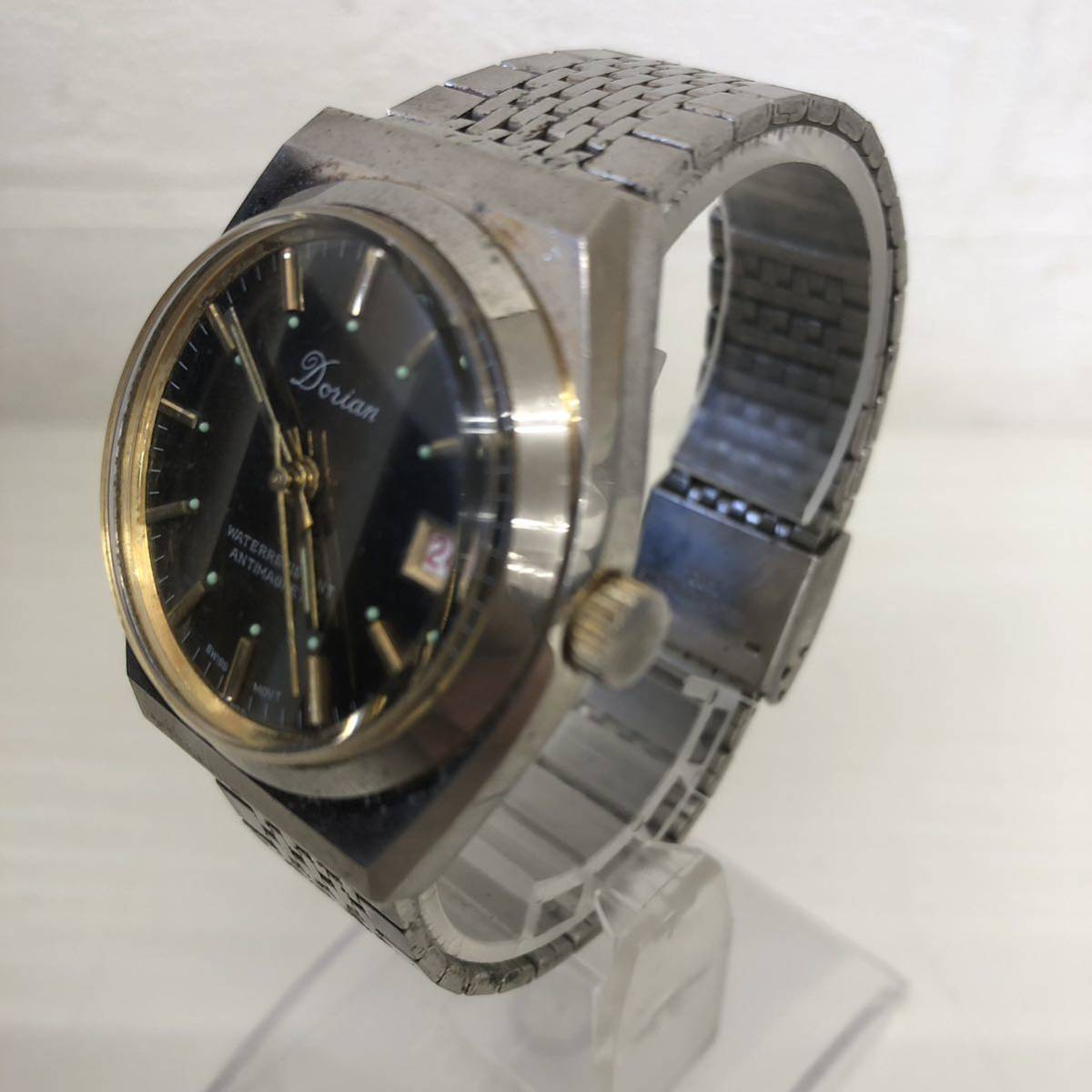 【稼働品】DORIAN ドリアン 手巻き メンズ腕時計 腕時計 時計 ステンレススチール 香港製 55 AN_画像2
