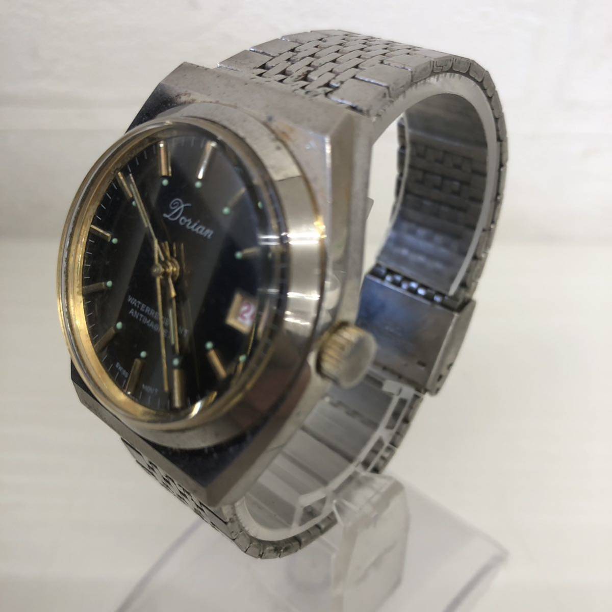 【稼働品】DORIAN ドリアン 手巻き メンズ腕時計 腕時計 時計 ステンレススチール 香港製 55 AN_画像3