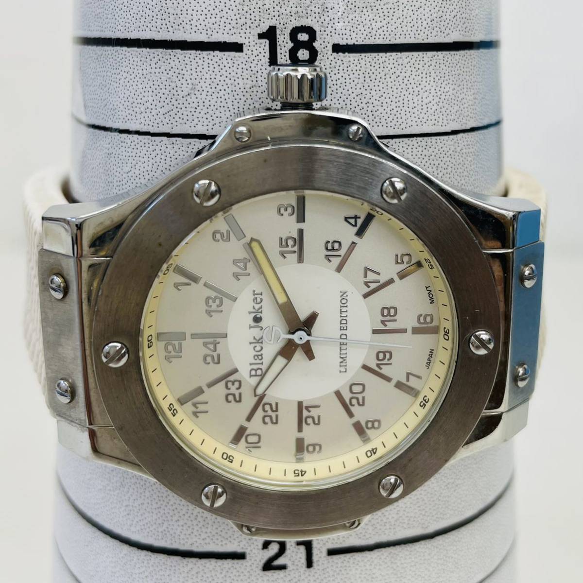 192 Black Joker ブラックジョーカー LIMITED EDITTON メンズ腕時計 腕時計 時計 3針 白文字盤 10気圧防水 シリコンベルト 白 クオーツ AT_画像7