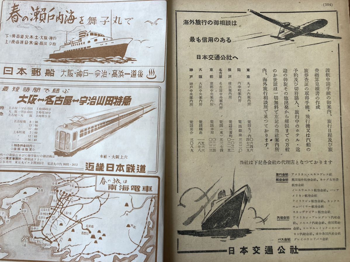 昭和鉄道記事入：「旅」昭和26年4月号日本交通公社刊104頁。秩父鉄道三峰口駅/三峰ロープウェイ/鉄道ニュース/鉄道唱歌冗談版/私鉄広告など_画像6