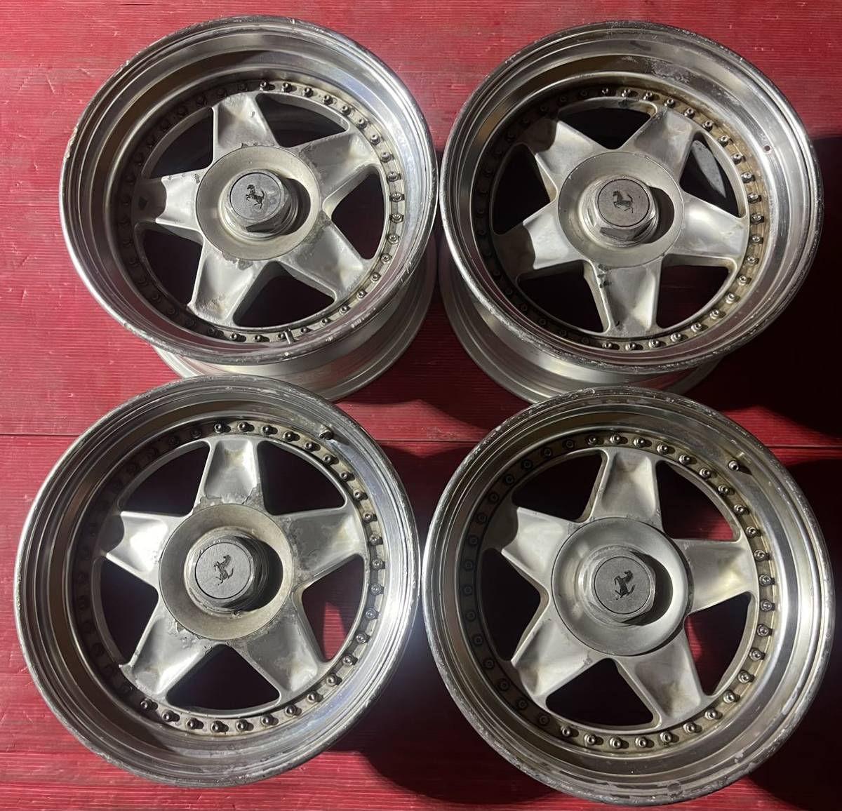  Ferrari Ferrari размер 16×7.5J / 8.5J PCD100 H5 OFF+20/+24 диаметр втулки примерно 65mm царапина загрязнения 4 шт. комплект 