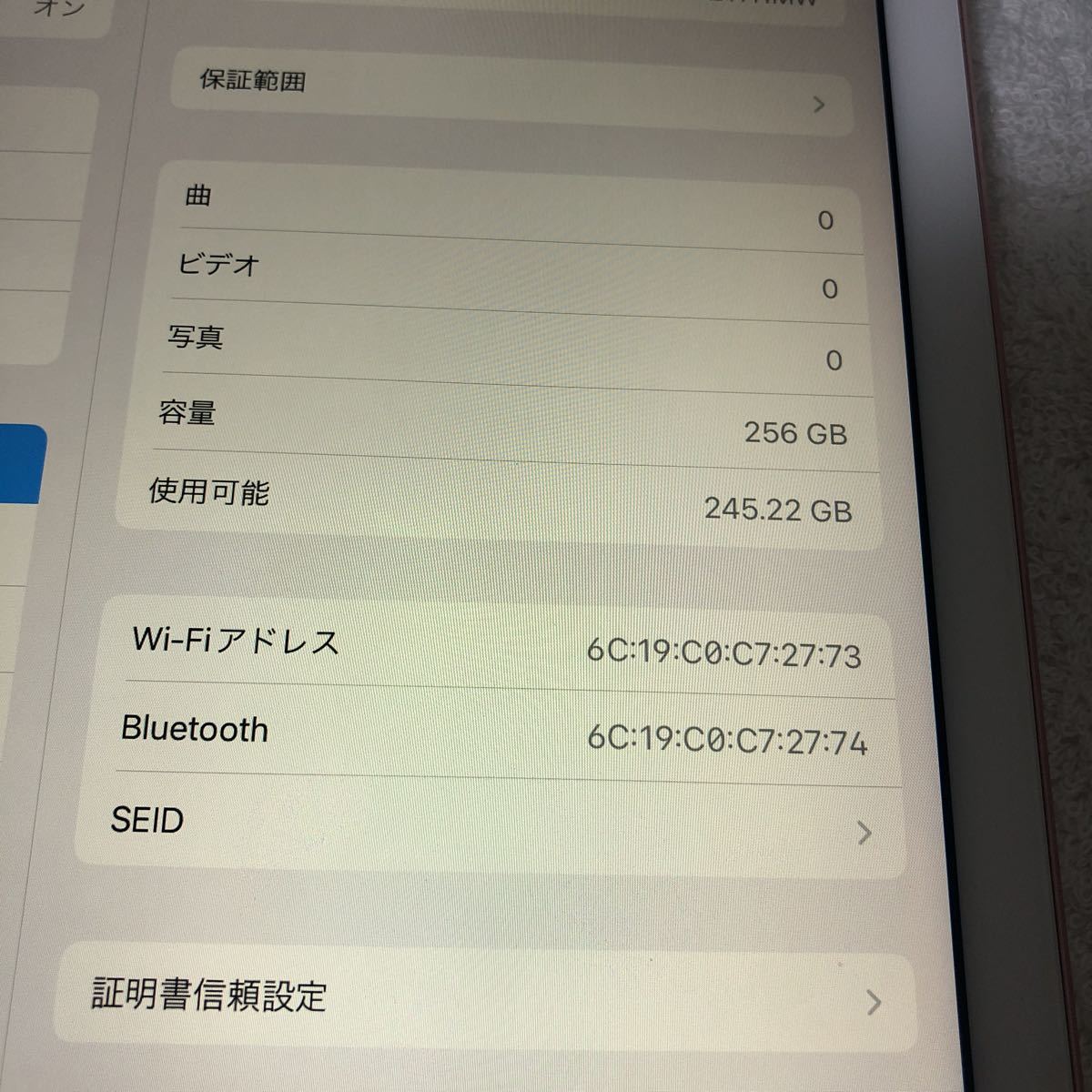 Apple iPad Pro 9.7インチ　256GB 本体　アクティベーションロック解除済み　動作品 現状品 ジャンク品_画像4
