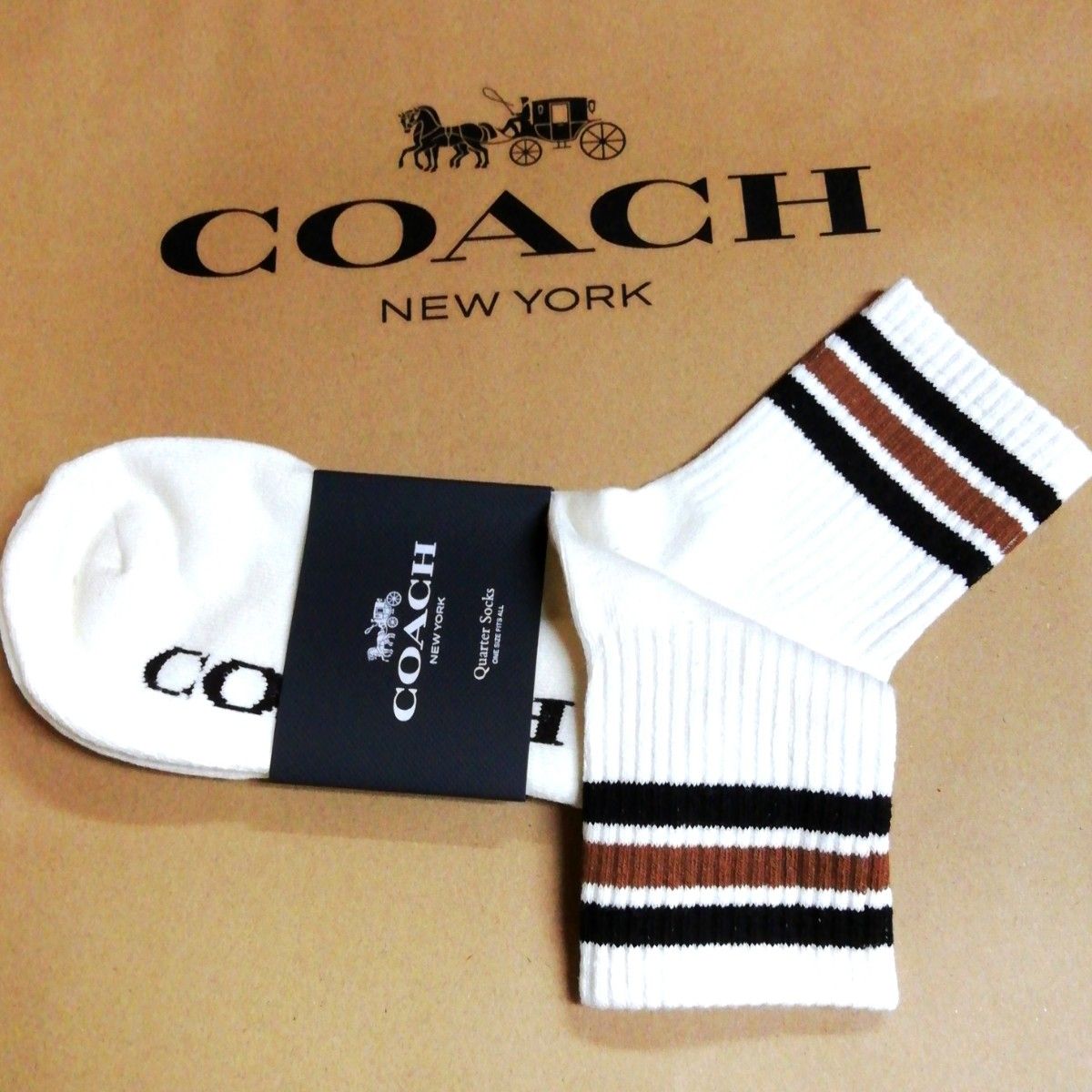 【COACH★CH193】コーチ百貨店商品♪レディース靴下『スポーツクォータークルーソックス』レキシー♪箱付き！新品！カラー選択可