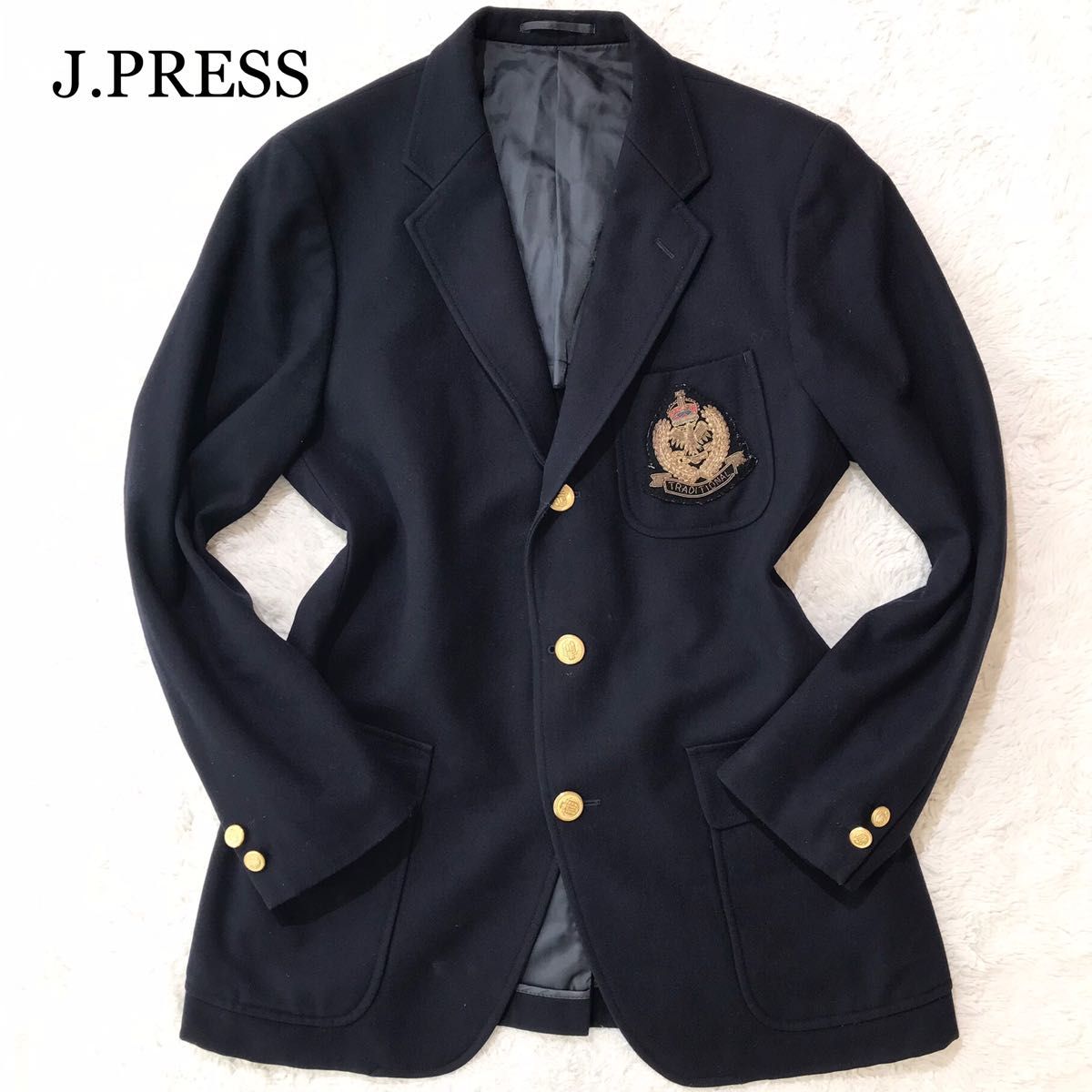 J PRESS ジェイプレス 紺ブレ テーラードジャケット 金ボタン XL-