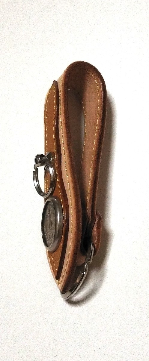  belt loop key holder unbleached cloth cow leather 