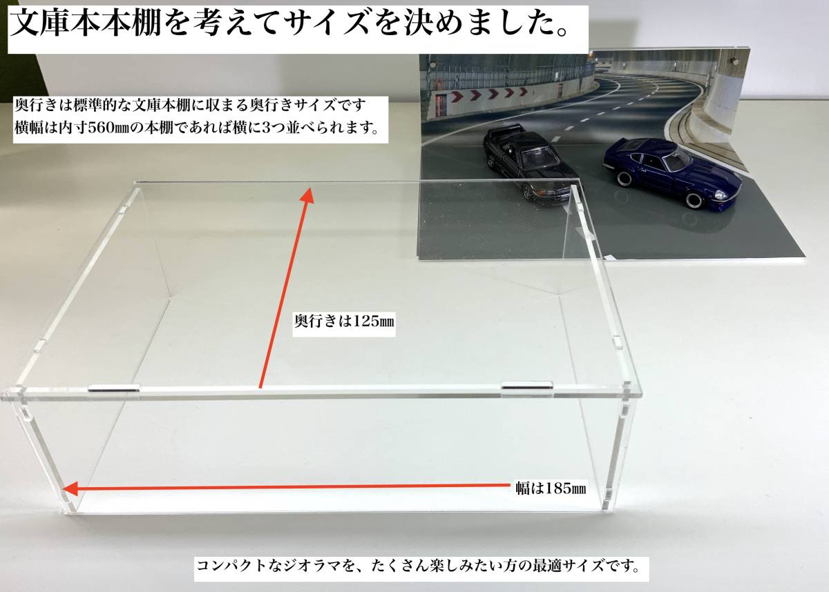 ジオラマ ケース ×1点 モナコ ローズヘアピン 背景 湖畔 他 合計3種類の ジオラマ を楽しめます。 湖畔 1/64 ミニカー 送料無料_画像4