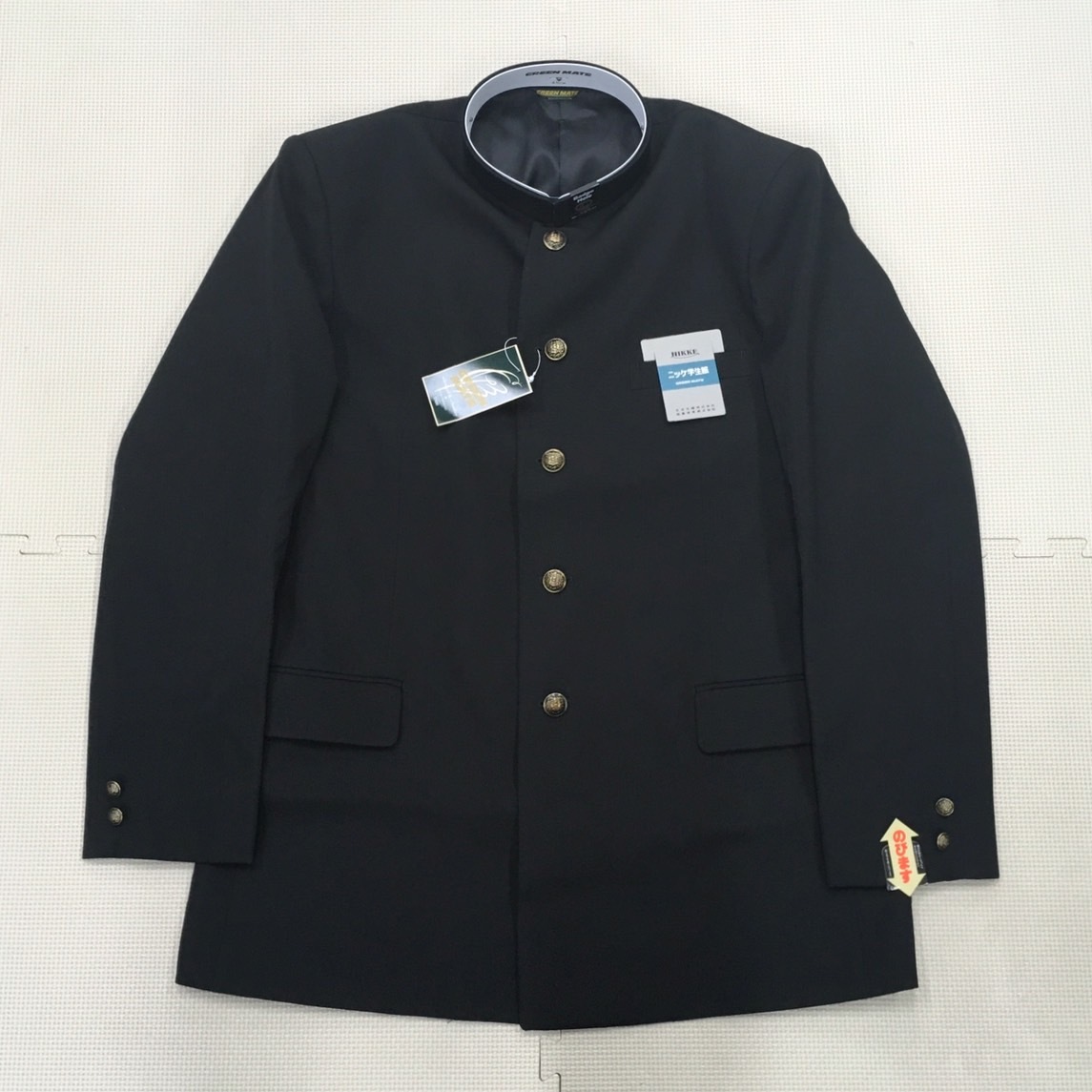 (新品/未使用) 男子 標準型学生服 学ラン 195A ◆大きいサイズ◆黒◆詰襟◆カシドス◆日本製◆レギュラーカラー◆中学校◆高校◆制服_画像1