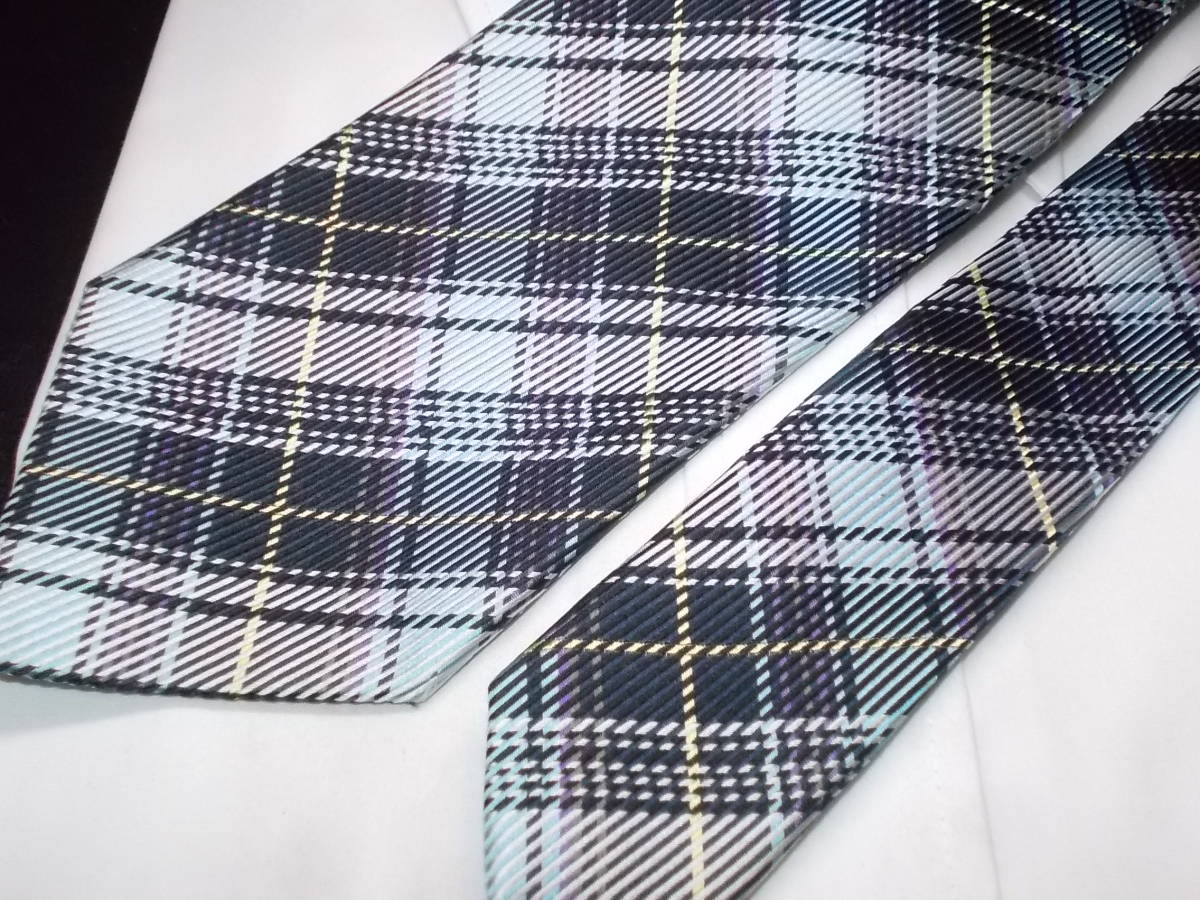 a260*CHAPS necktie * silk 100% made in Japan chaps necktie check pattern 5J