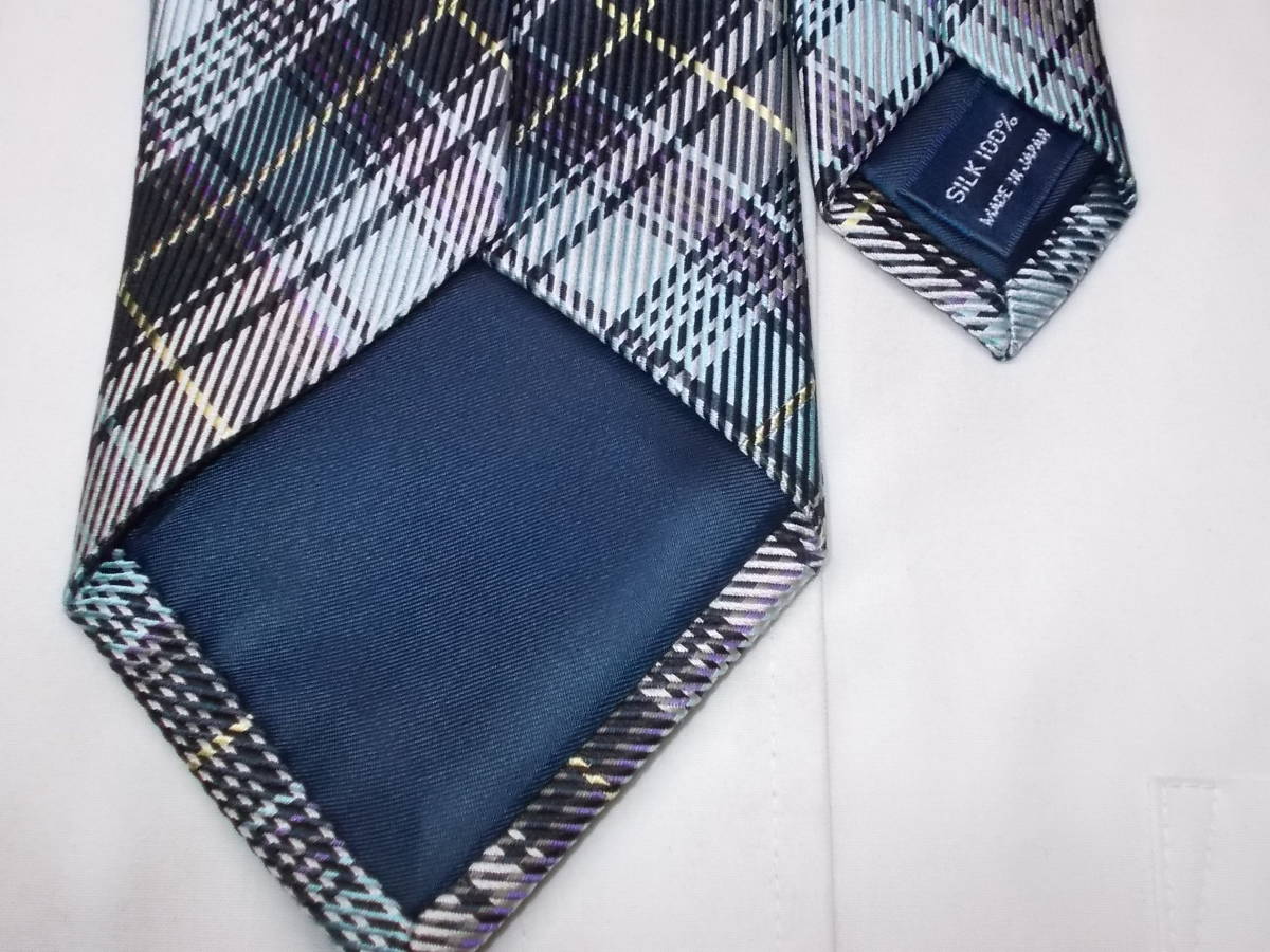 a260*CHAPS necktie * silk 100% made in Japan chaps necktie check pattern 5J