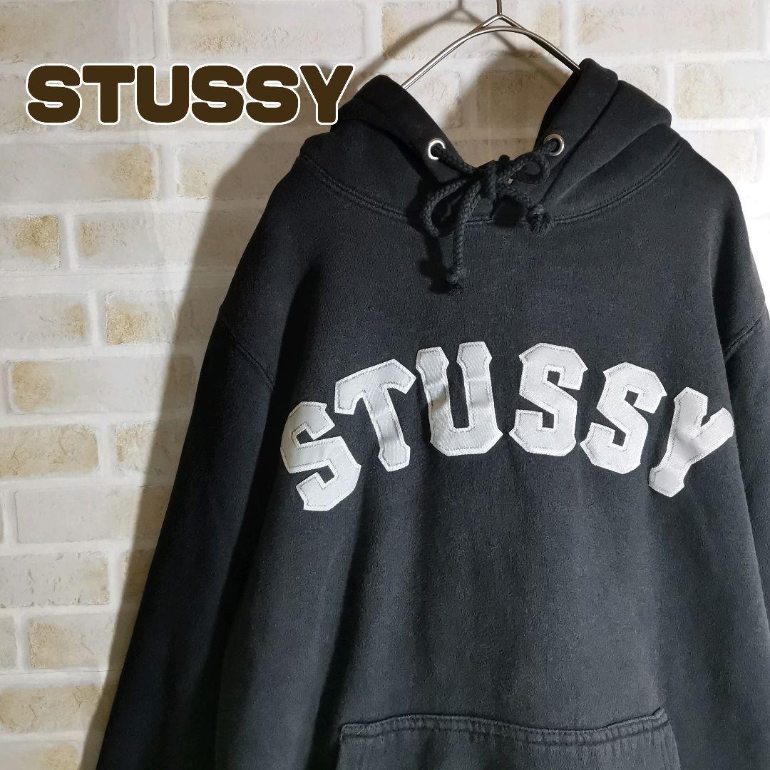 STUSSY ステューシー パーカー 黒 プルオーバー アーチ ロゴ Yahoo