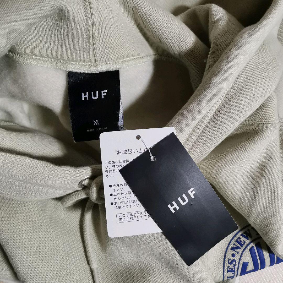 HUF ハフ パーカー プルオーバー くすみ カラー タグ付き デザイン◎_画像4