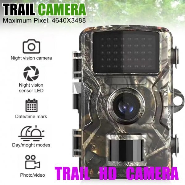 「送料無料」トレイルカメラ 赤外線暗視 16Mp 4K HD1080p,IP66,防水ホームセキュリティカメラ,屋外防犯 狩猟監視 カラーディスプレイcs_トレイルカメラ カラーディスプレイ