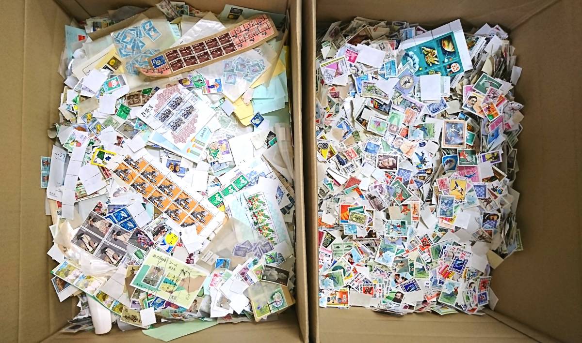 ☆日本切手 外国切手 使用済み 消印あり バラ 総重量約20㎏ 大量お