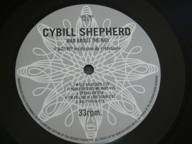 【理由あり品】Cybill Shepherd/Mad About The Boy/スタンゲッツ伴奏/1987年盤/TWI 470/ BELGIUM盤 / 試聴検査済み_画像4