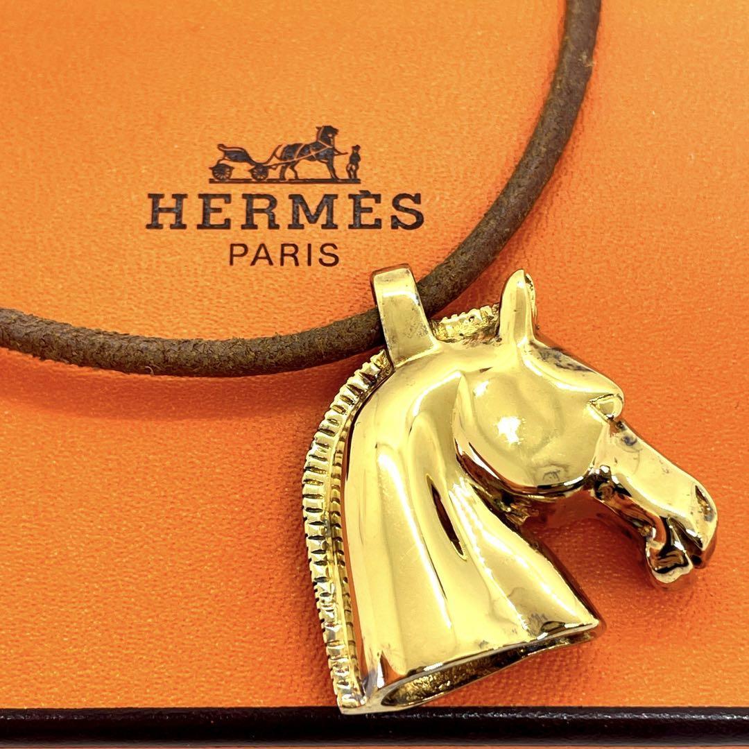 HERMES エルメス ペンダントトップ ヴィンテージ 馬 ホース ゴ 希少-