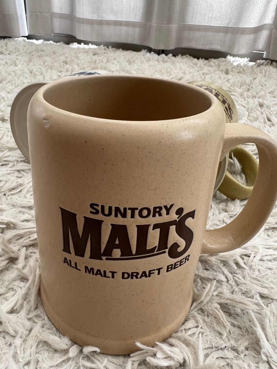 サントリー MALT’S モルツ 陶器製 ビールジョッキ 2個未使用か美品 サントリー MALT’S モルツ 陶器製 ビールジョッキ 2個未使用か美品