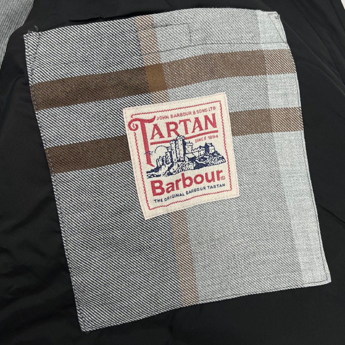 未使用品 Barbour バブアー 「HERRON QUILT JACKET」 ナイロン 中綿 キルティング ジャケット コーデュロイ襟 裏地チェック MQU1324 XL 黒_画像6