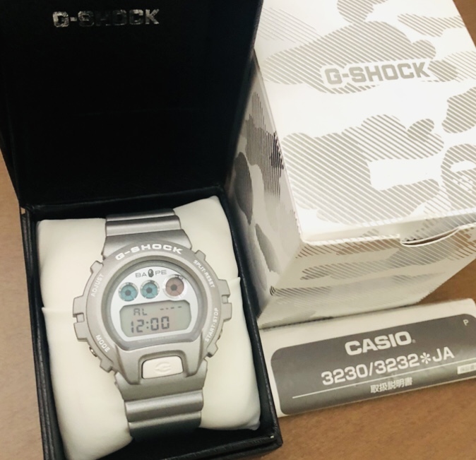 A BATHING APE G-SHOCK コラボ DW6900 シルバー カラー 三つ目 25周年 NIGO BAPE HUMAN MADE 好きに も DW-6900 エイプ ベイプ CASIO