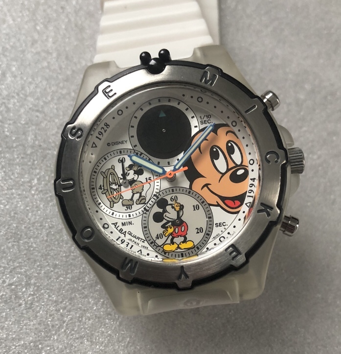 限定 SEIKO ミッキー マウス 時計 1/10 クロノグラフ 日本製 ALBA コラボ Disney ディズニー Mickey Mouse キャラクター ウォッチ 好きにも_画像2