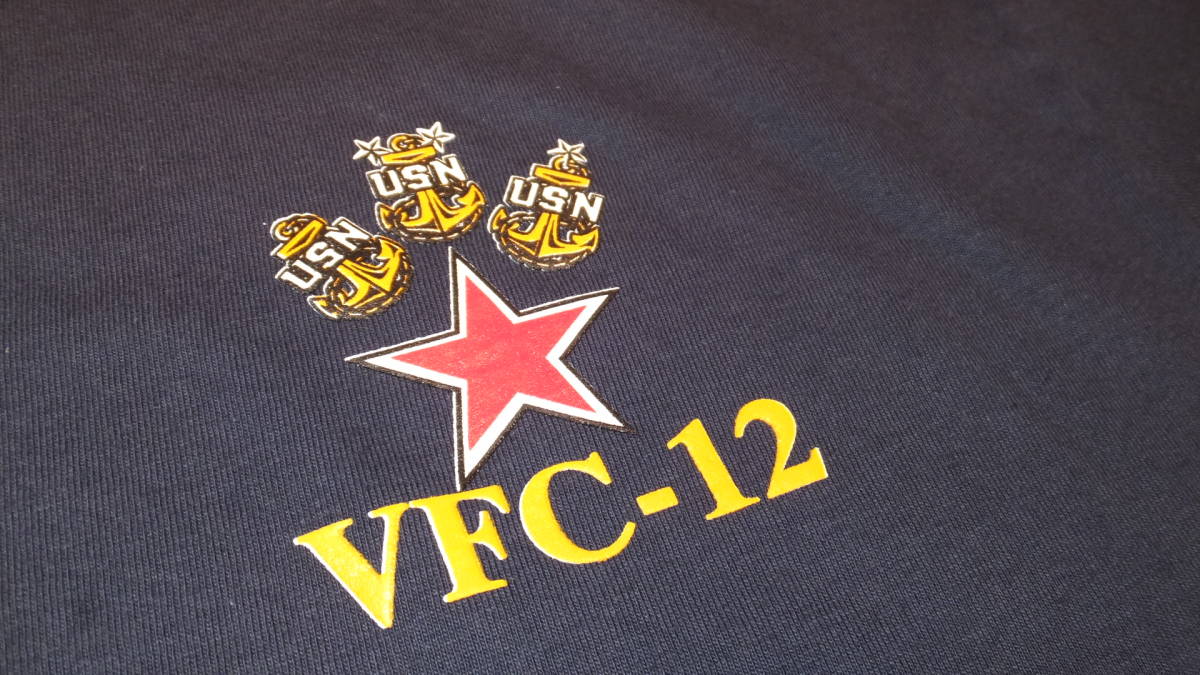 【VFC-12】OMARS 米海軍仮想敵飛行隊 F/A-18 米海軍オシアナ基地アドバーサリー USN TシャツサイズL 紺US NAVY NAS OCEANAの画像2