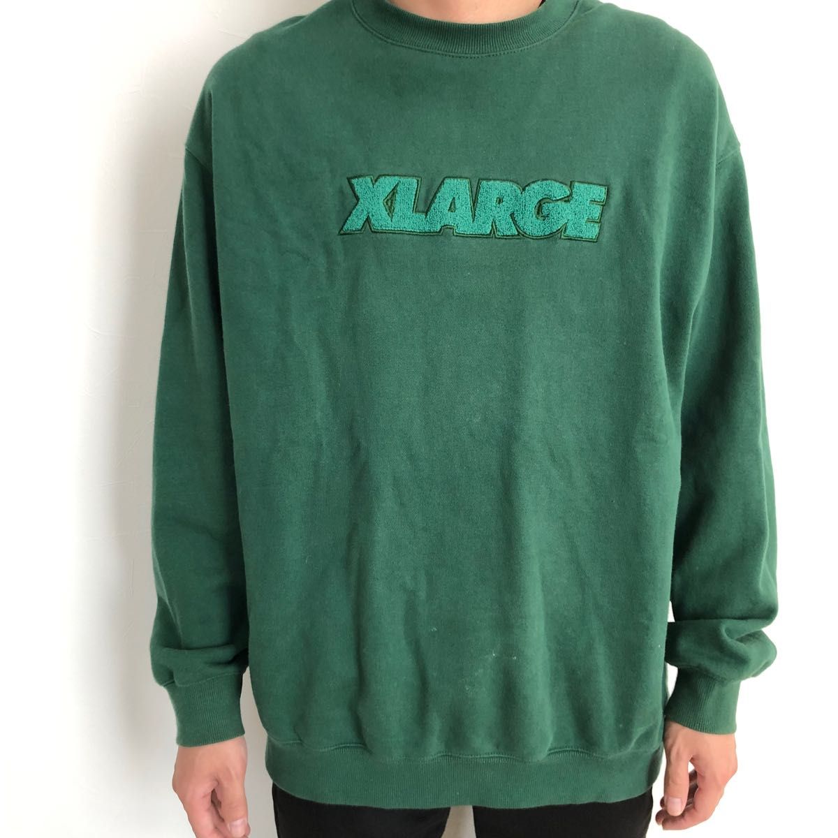 大人気モデル】XLARGE スウェット パイル地ロゴ センターロゴ-