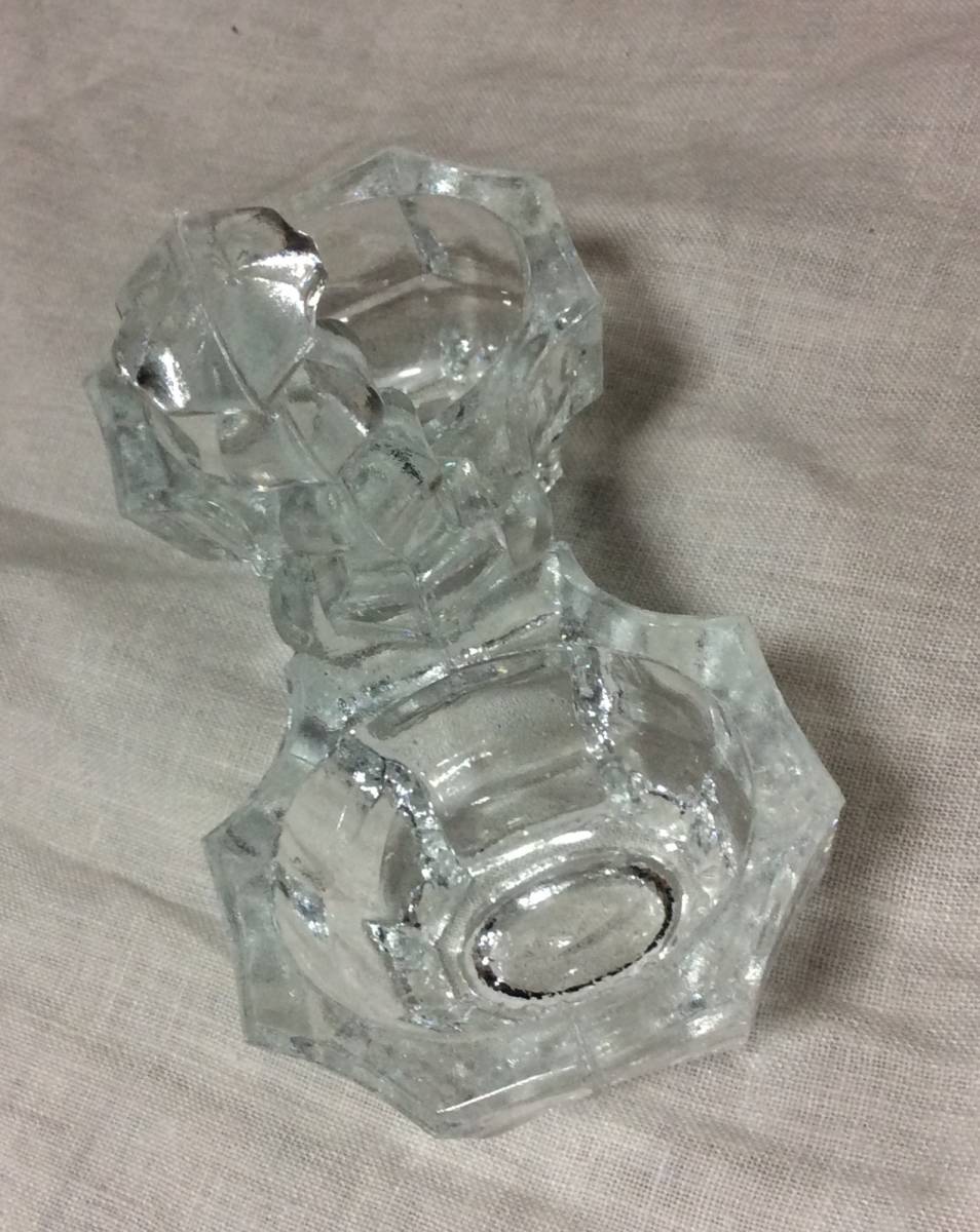 フランス アンティーク ガラス ソルト&ペッパー 塩コショウ入れ ガラスの調味料 薬味入れ 銀スプーン 小匙の画像4
