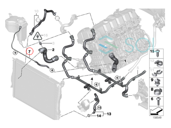 BMW E87 E84 X1 エクスパンションタンク エア抜きホース ベンチレーションホース ベントホース 130i 25iX 28iX 17127618510 出荷締切18時_画像2