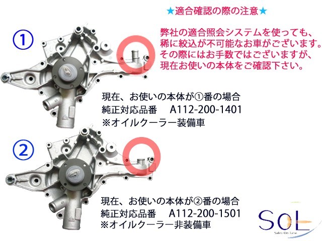 ベンツ W202 W203 W208 W209 ウォーターポンプ C240 C280 C320 CL500 CL55 CLK320 1122001401 1122000401 1122000201 出荷締切18時_画像2