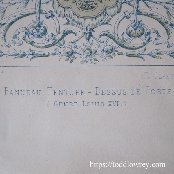 【ルイ16世様式のお手本はいかが】ベルギー フランス アンティーク リトグラフ 版画 建築意匠 ◆Antique Lithograph LOUIS XVI Style◆_画像3