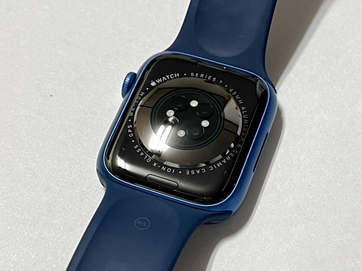 ★ 即決 送料無料 ★ Apple Watch Series 7 45mm アップルウォッチ ブルー アルミニウム GPS 純正品 アビスブルー  スポーツバンド