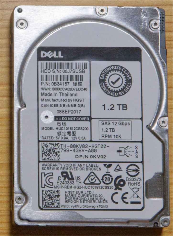 DELL HGST HUC101812CSS200 SAS HDD 1.2TB/1200GB 2.5インチ 0B34157 ①_画像1