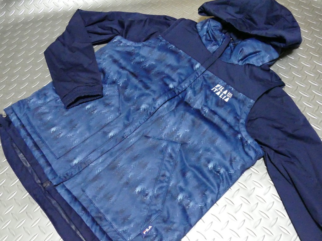 B品★SFA55★秋冬★FILA GOLF★フィラゴルフ★ベストセットウインドブレーカー中綿ベスト+ブルゾン★L/NV