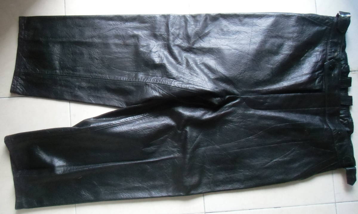 希少新品50年代東ドイツ軍NVA海軍レザーデッキパンツ(Uボートパンツ)-