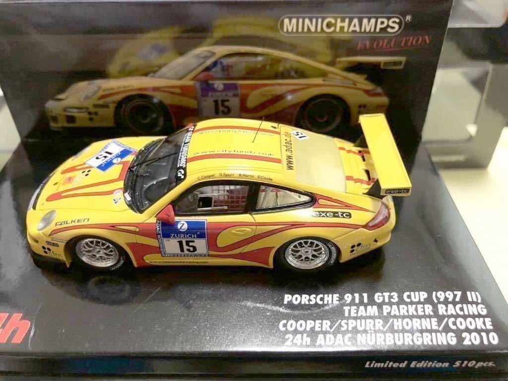 MINICHAMPS EVOLUTION 1/43 Porsche 911 GT3 CUP(997 Ⅱ)・TEAM PARKER RACING・24h ADAC Nurburgring 2010 #15_画像3