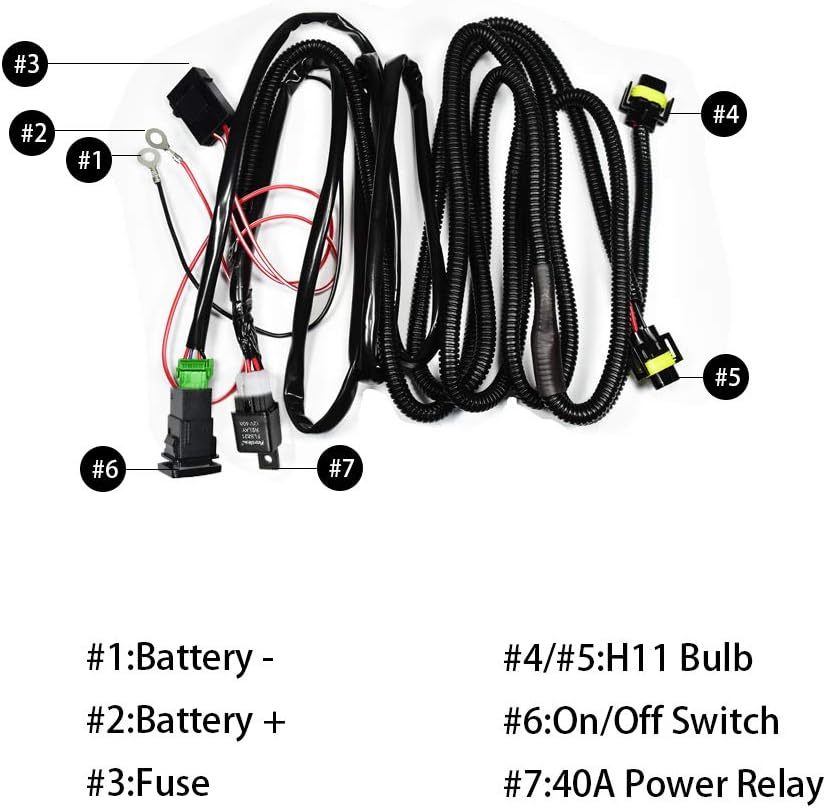 HUIQIAODS H8/H11/H16 LED対応 汎用 スイッチ付 後付フォグランプ用 フォグ配線 リレーハーネス トヨタ に適用_画像7