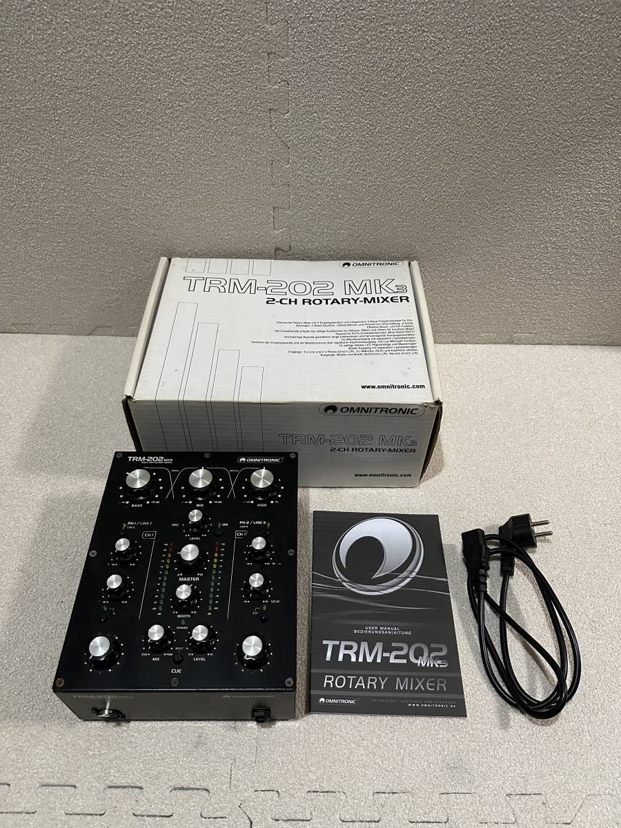 Omnitronic TRM-202 MK3 ロータリー ミキサー 美品 付属品有り(DJ