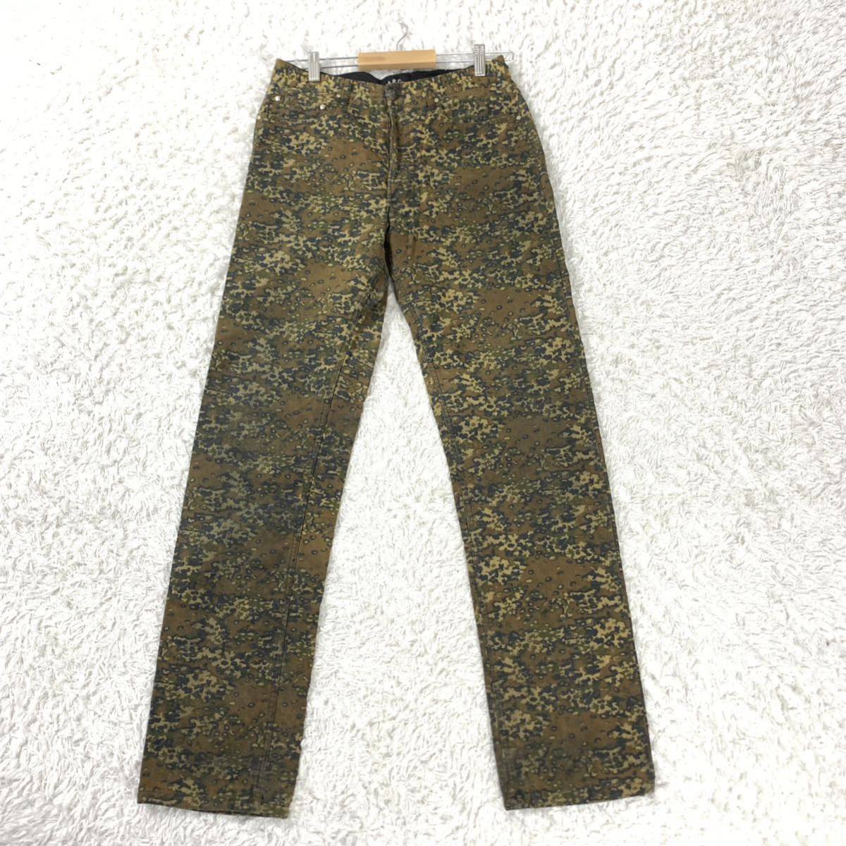 A.P.C. アーペーセー オイルドパンツ 迷彩 パンツ チノパン メンズ 32 YA4861_画像1