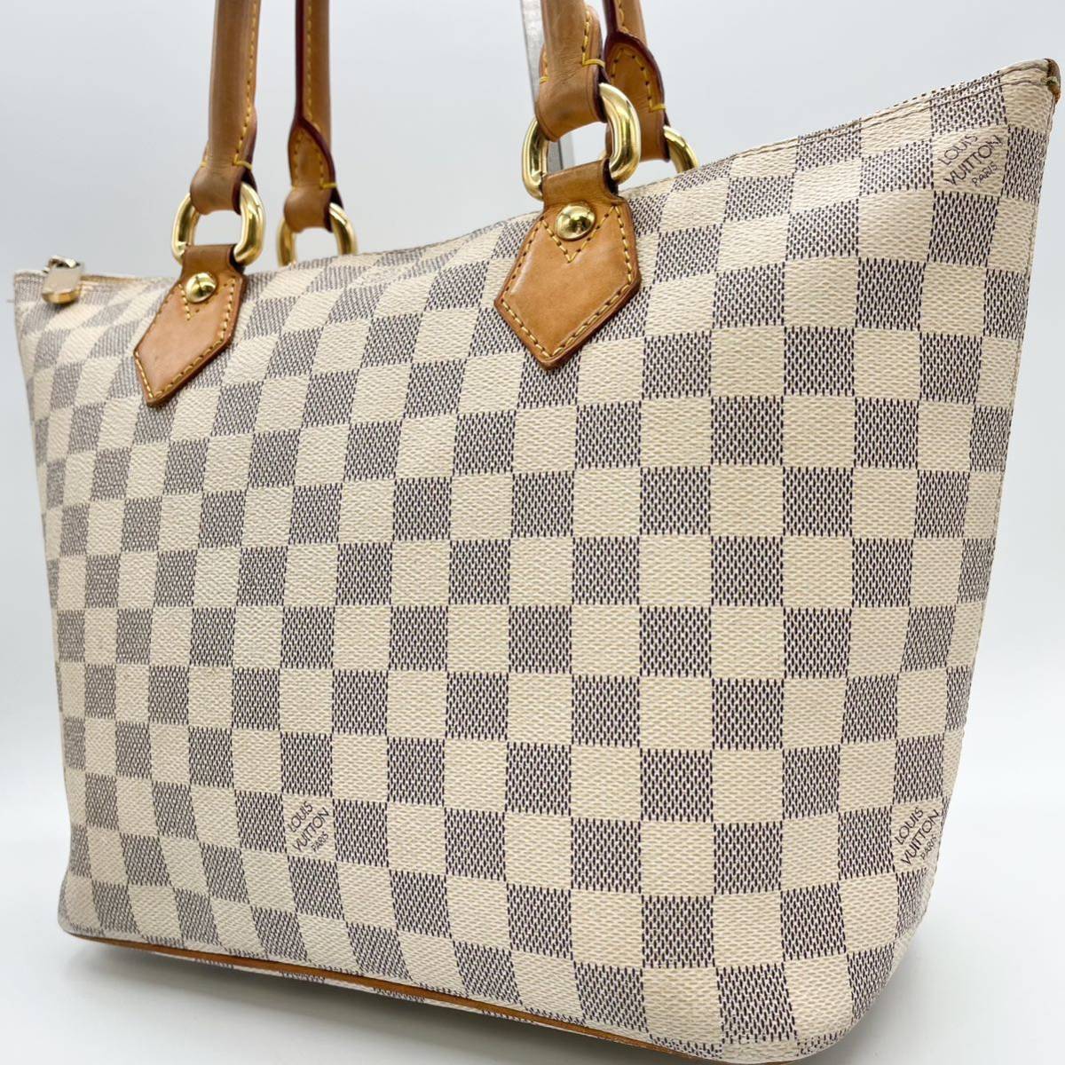 ルイヴィトン LOUIS VUITTON ダミエアズール サレヤ PM N51186 トートバッグ ショルダーバッグ モノグラム ホワイト 白 PVC レザー 総柄_画像1