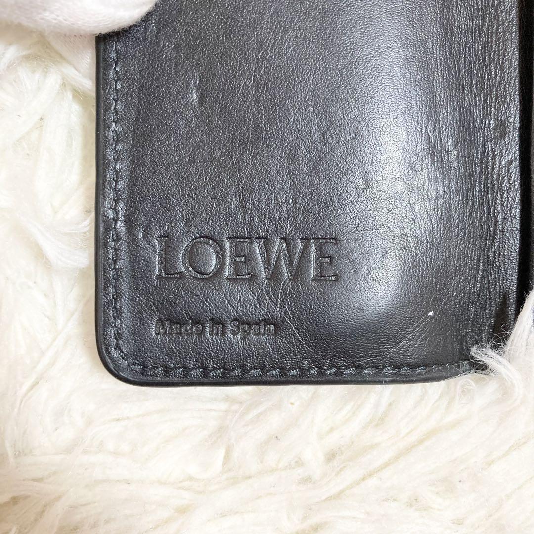 肌触りがいい 鍵入れ loewe キーケース ロエべ 良品 6連 ブラック 黒色